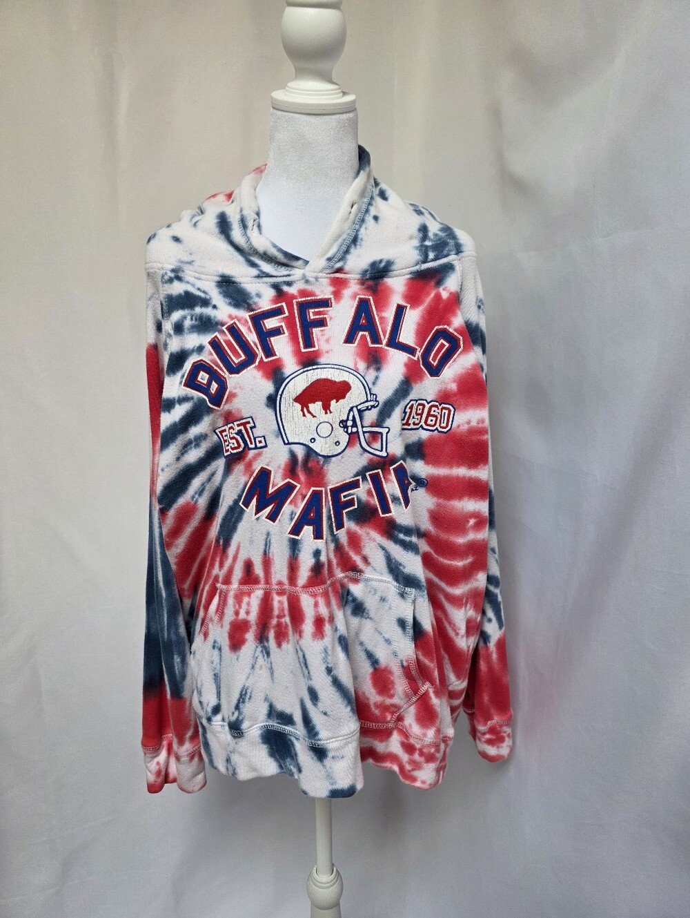 Pop Surf Buffalo Mafia Tie Dye Hoodie Sweatshirt Size M
